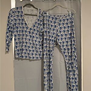 ORIGINAL Roller rabbit blue monkey long sleeve pajamas